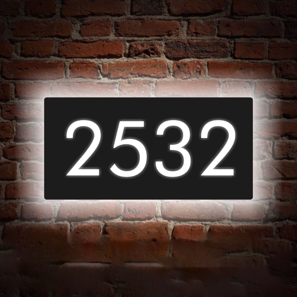 Metal Backlit Address Plaque – Custom LED House Address Sign
